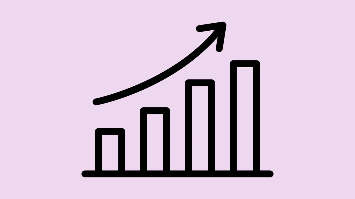 A graph showing upward trajectory