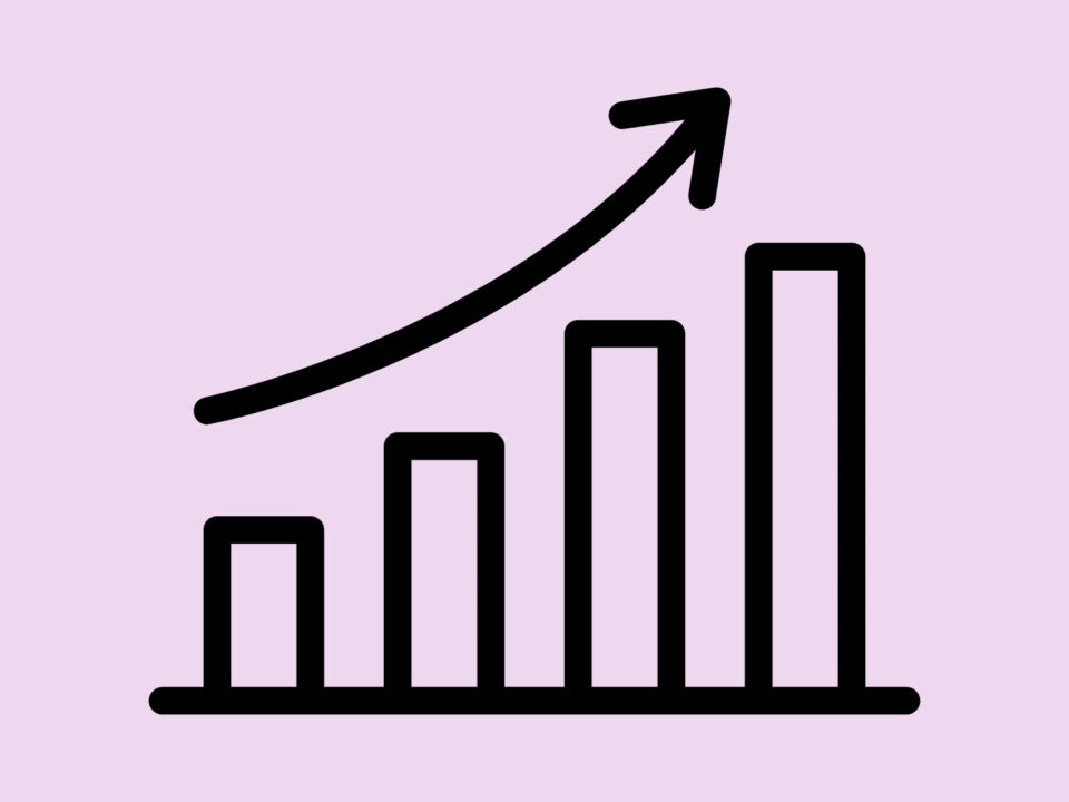 A graph showing upward trajectory